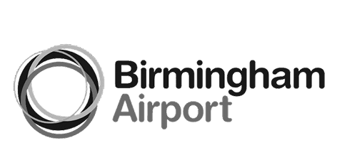 Birmingham Airport logo representing transport, infrastructure and regional brand experience