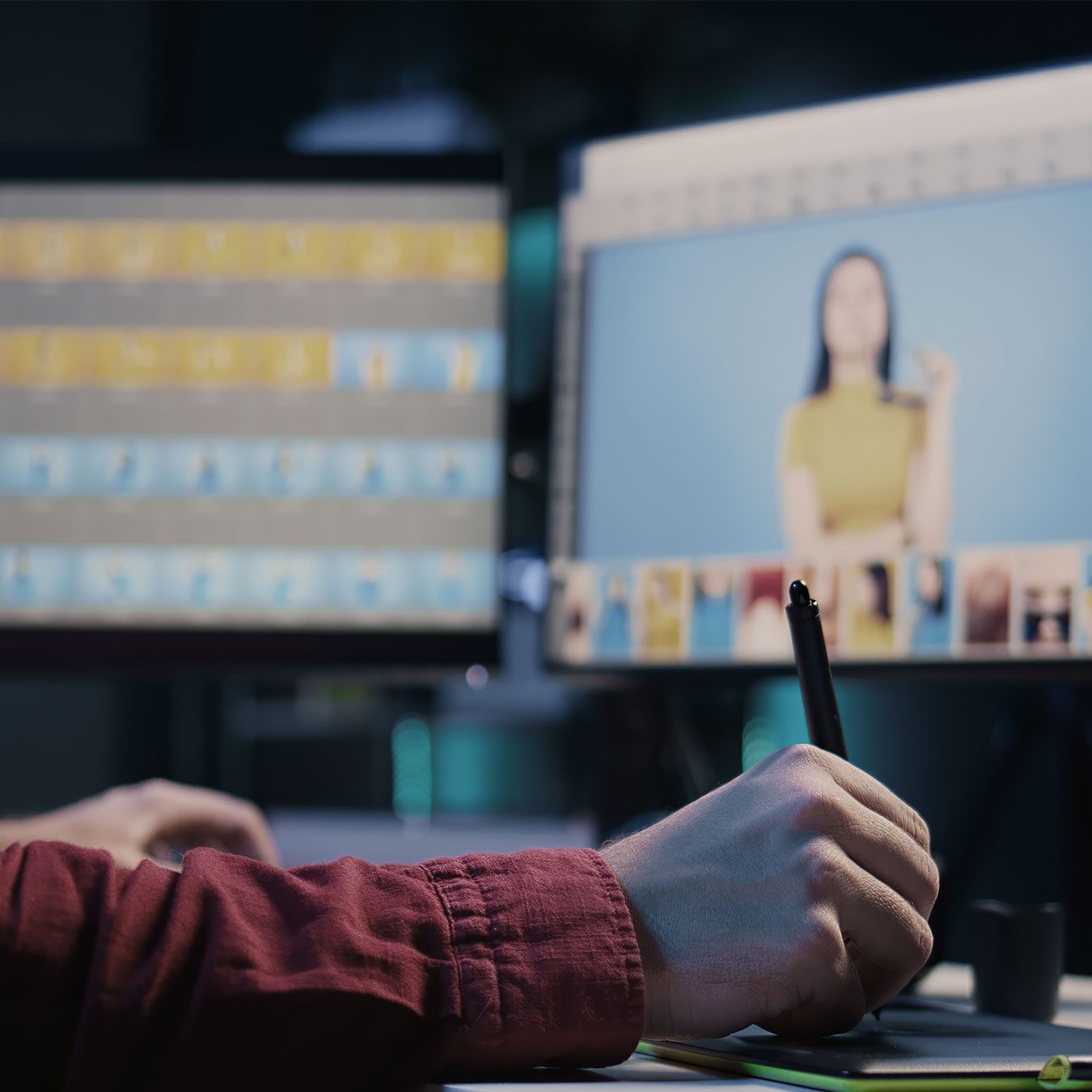 Creative designer producing marketing content and brand visuals for B2B campaigns