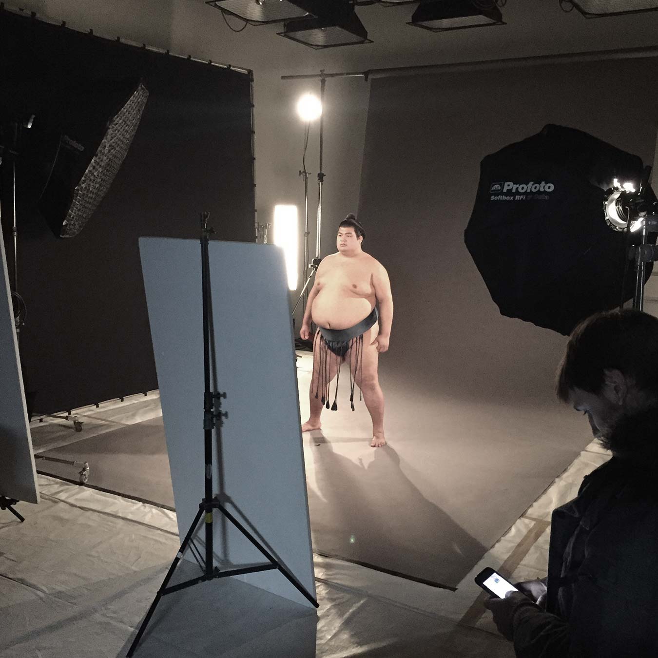 Professional studio photography shoot creating B2B brand visual content